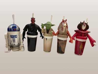 Collection of Star Wars figure drinking cups