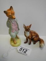 A Royal Albert Beatrix Potter Foxy Whiskered Gentleman C1989 and another fox figure